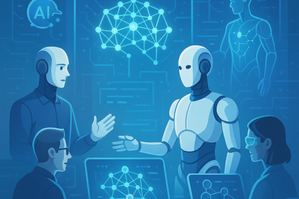 Generative AI being used to design and train smarter autonomous robots in a research lab