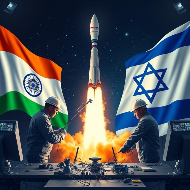India and Israel space technology cooperation with ISRO satellite launch