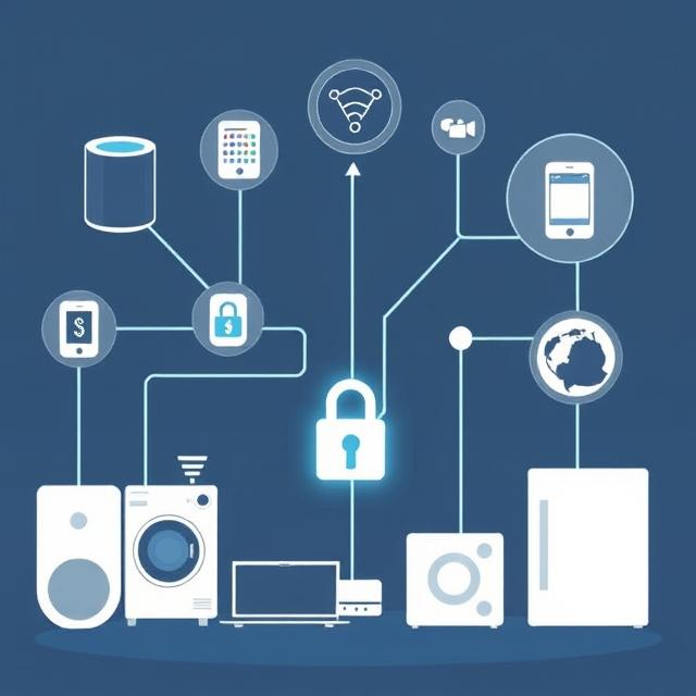 IoT security concept showing connected smart devices protected by cybersecurity protocols