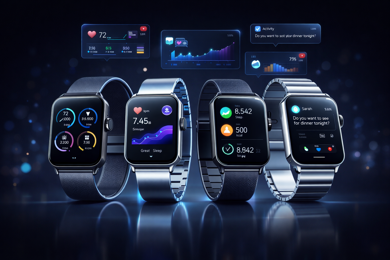 Modern smartwatch with slim design, AMOLED display and premium metal body