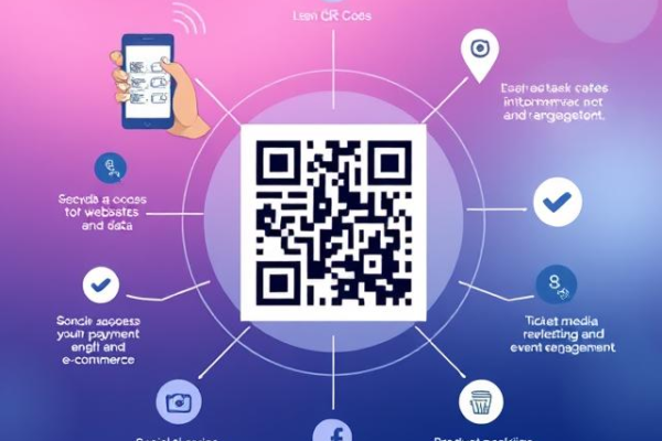 A customized QR code being scanned by a smartphone for marketing and payment use