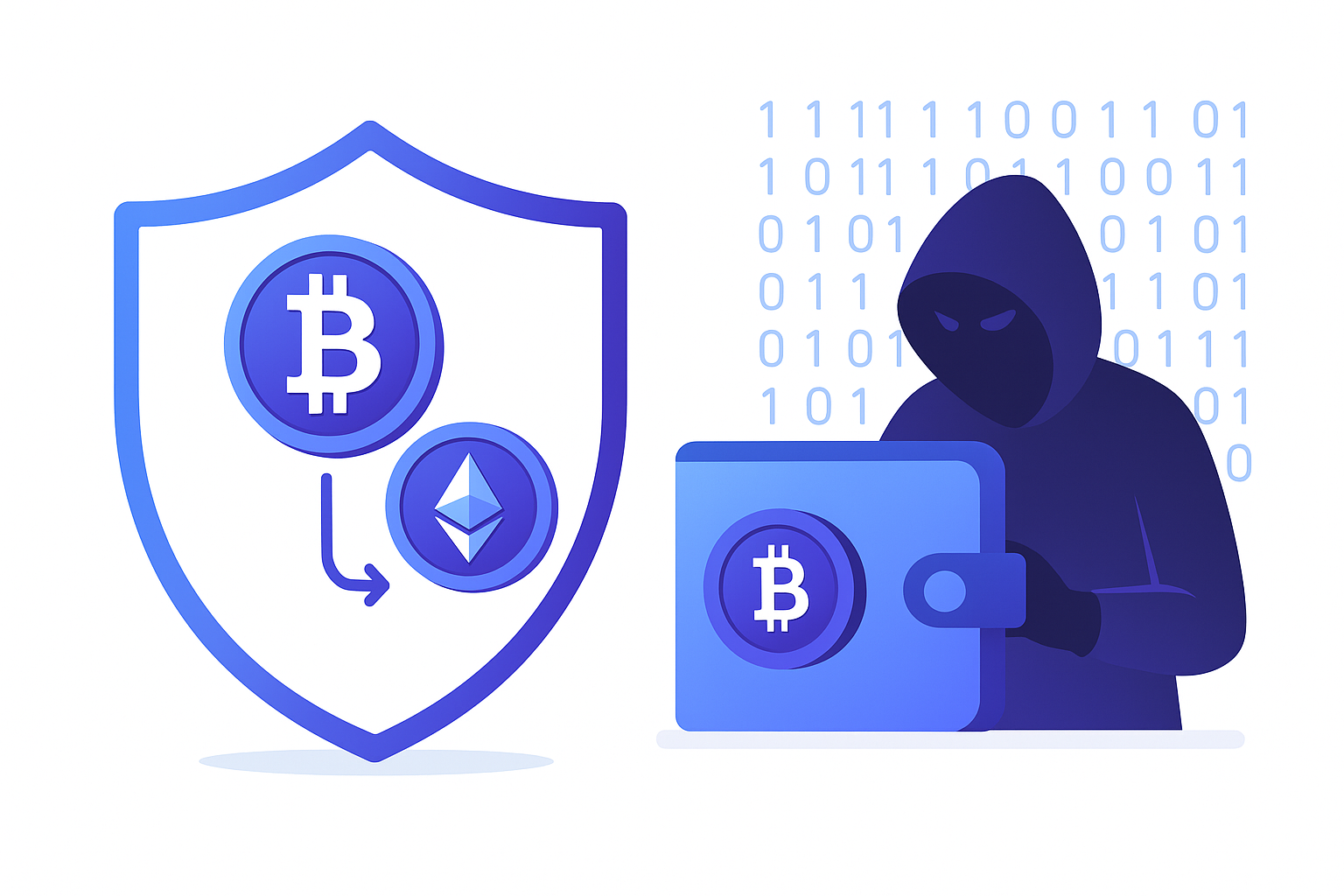 Crypto security threats in 2025 including exchange hacks, phishing and hardware wallet protection