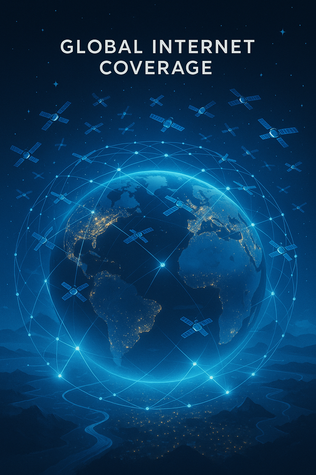 Starlink LEO satellite orbiting Earth providing global satellite internet coverage