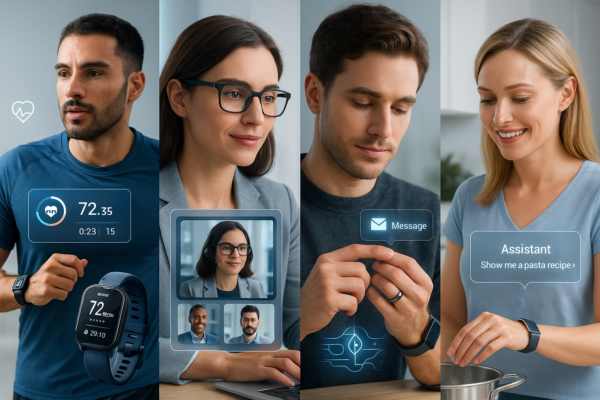 Best smart wearables with AI assistants including Apple Watch Series 9, Google Pixel Watch 2, and Meta Ray-Ban Smart Glasses
