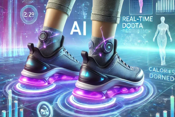 Smart shoes with built-in sensors for fitness tracking and health monitoring
