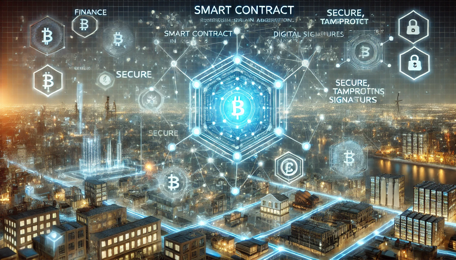 Smart contracts running on blockchain technology for automated digital agreements