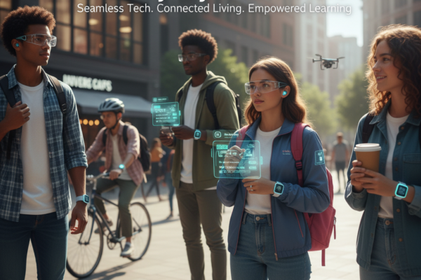 Student wearing a smartwatch checking notifications and fitness data in 2025