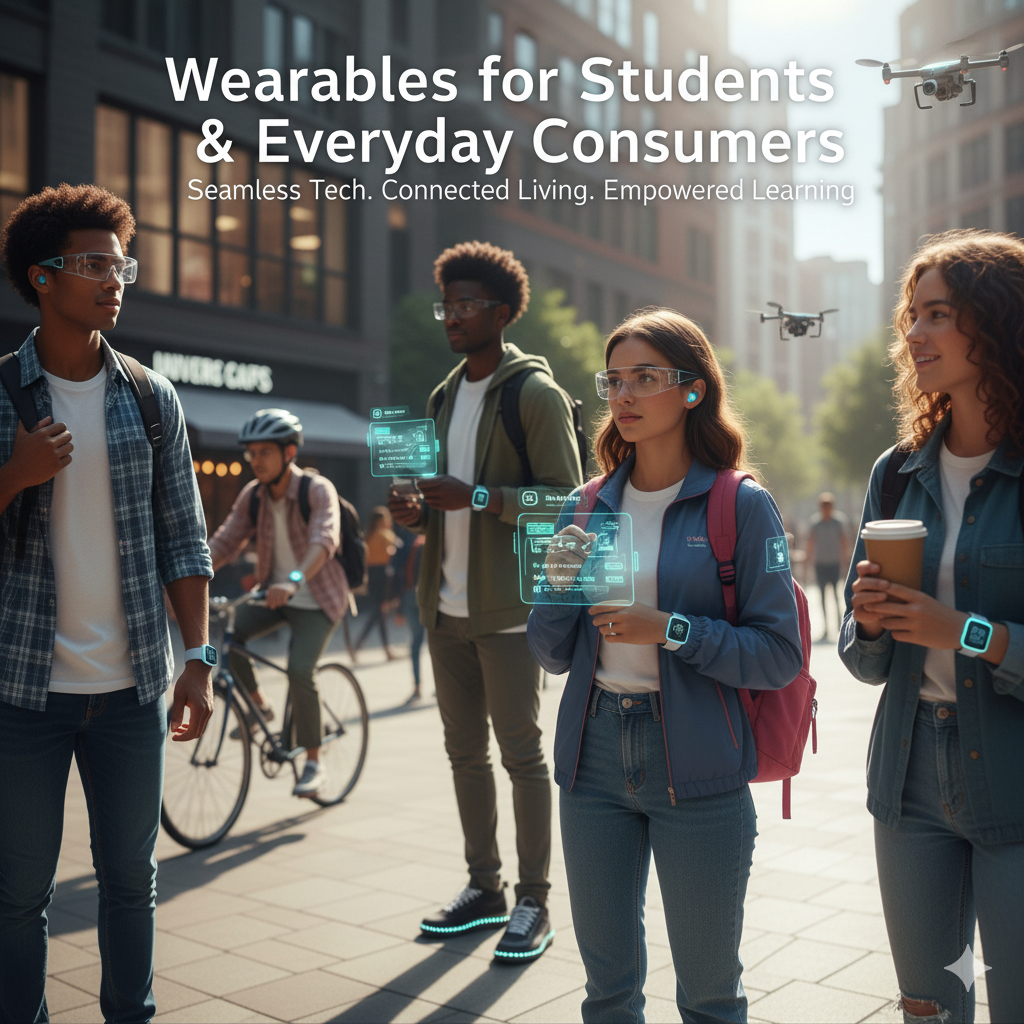 Student wearing a smartwatch checking notifications and fitness data in 2025