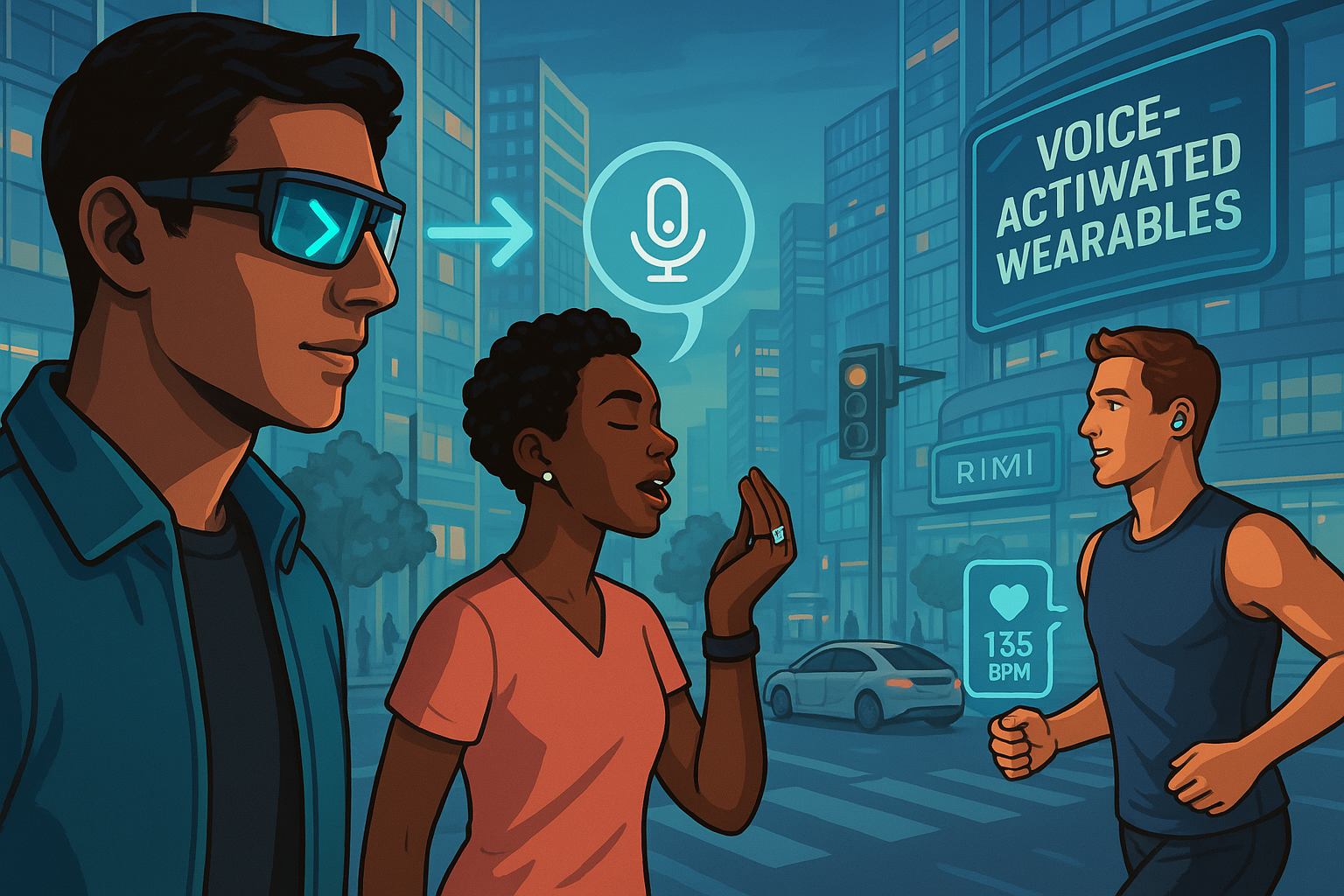 Person using voice-activated smartwatch for hands-free control in 2025