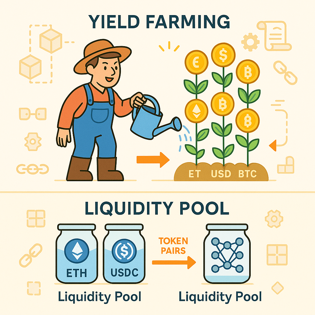 Yield farming and liquidity pools explained for crypto beginners on DeFi platforms
