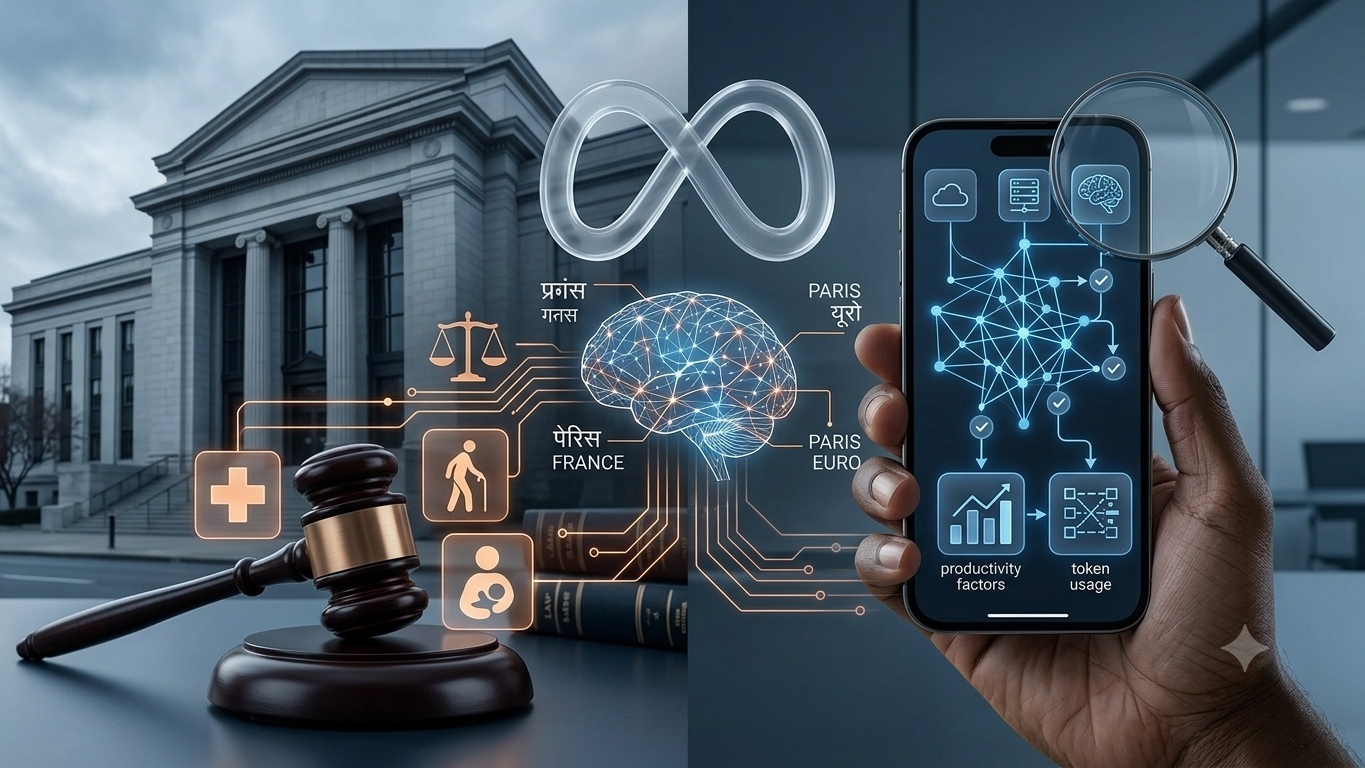 Gavel beside a laptop symbolising a lawsuit over AI-driven layoff decisions at a tech company