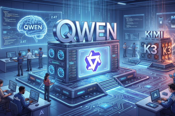 Illustration representing Alibaba's new Qwen 3.8 Max artificial intelligence model