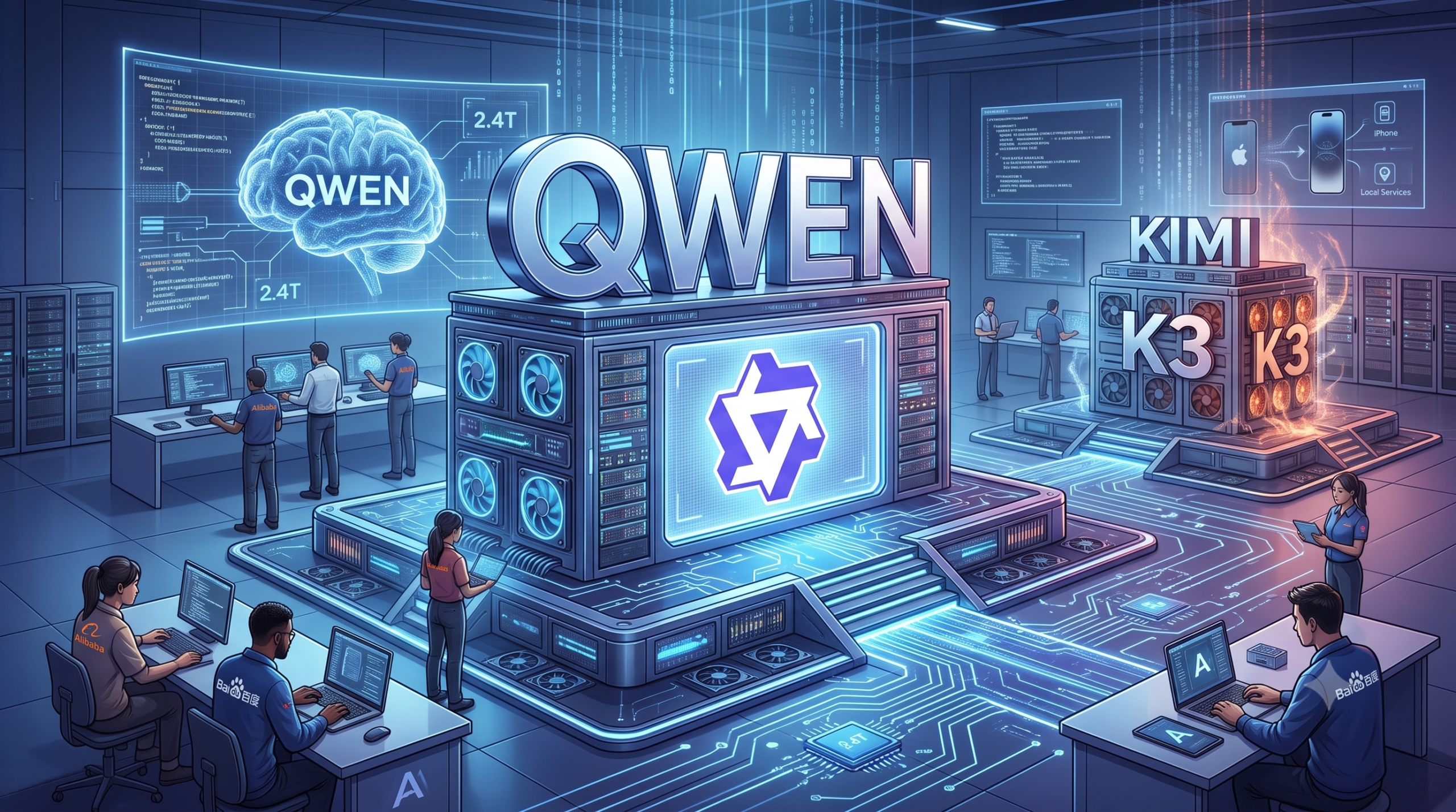 Illustration representing Alibaba's new Qwen 3.8 Max artificial intelligence model