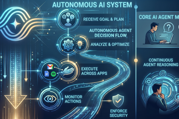 Smartphone screen showing an AI assistant interface representing Google Gemini Spark