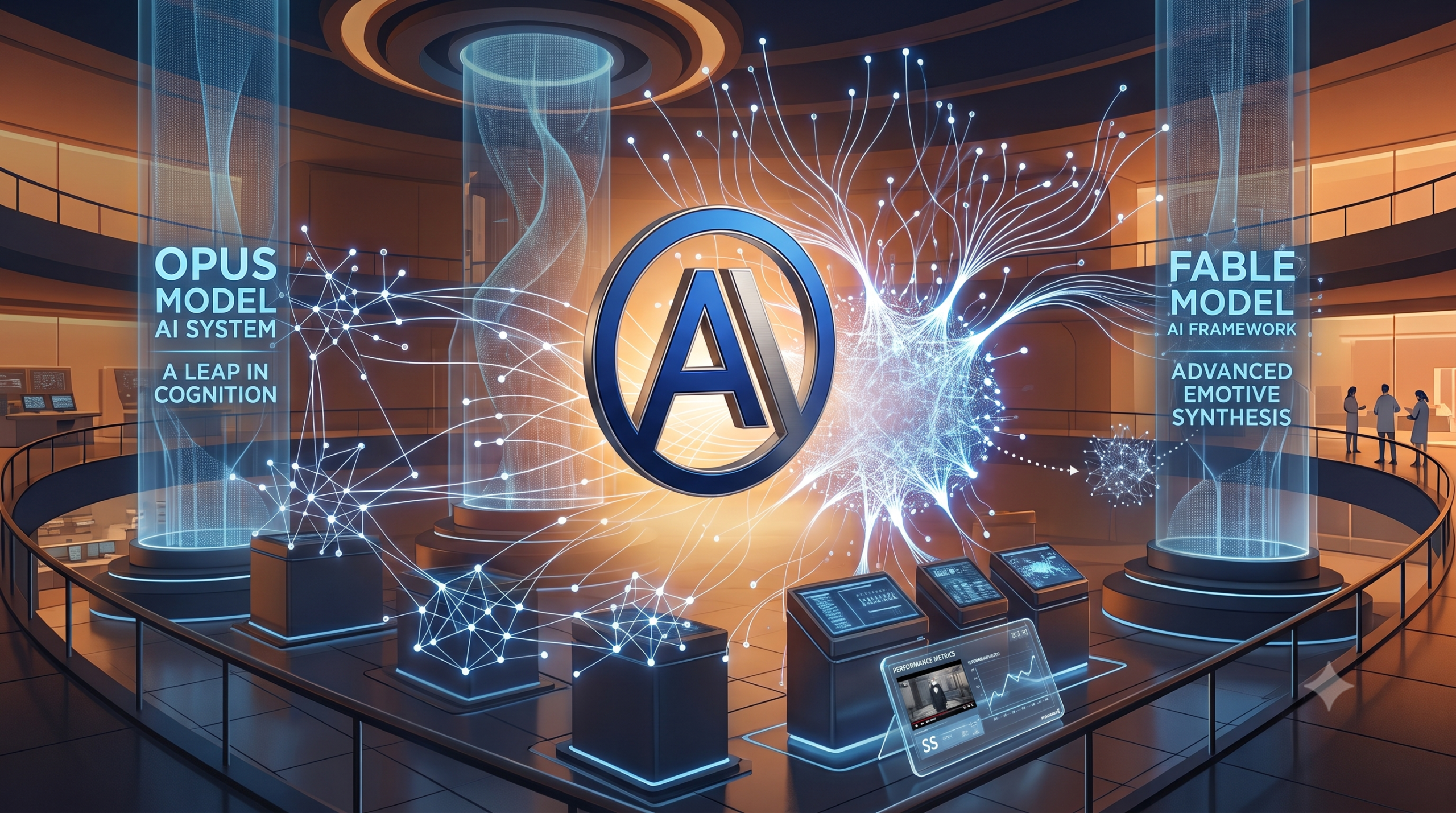 Abstract AI technology visual representing Anthropic's Claude Opus 5 model launch