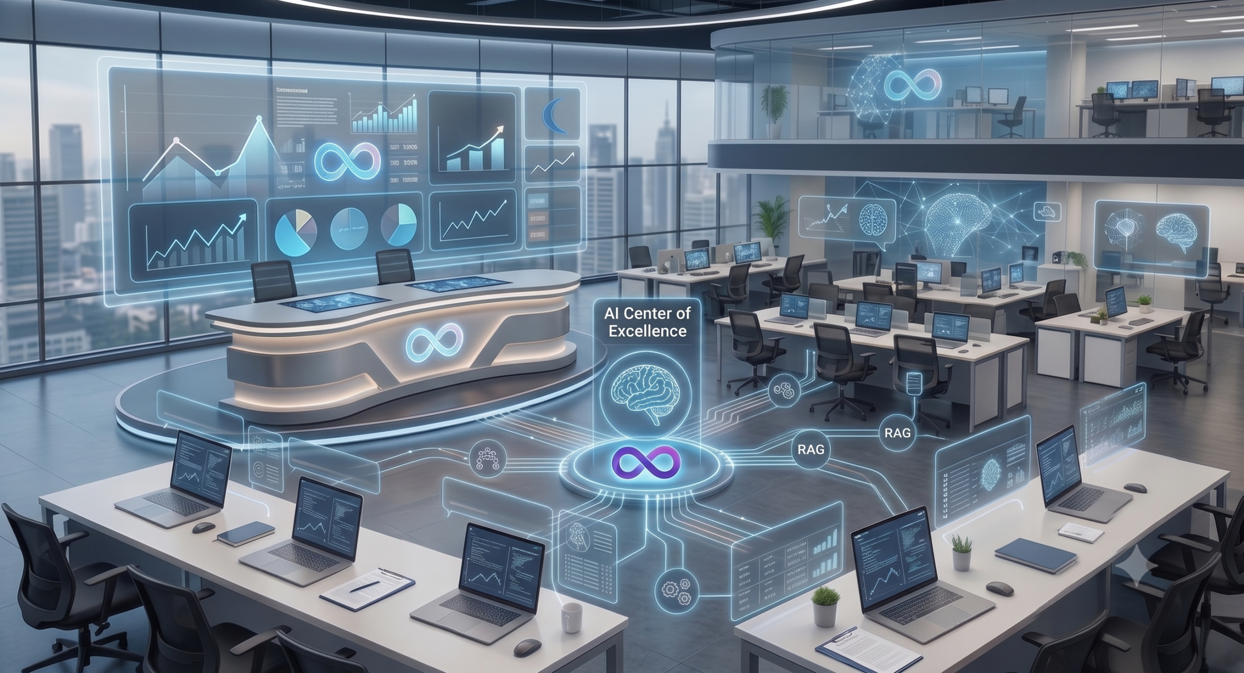 Illustration representing a modern workplace collaboration app combining human and AI agent communication