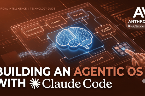 Abstract illustration of interconnected AI agent workflows and automation layers