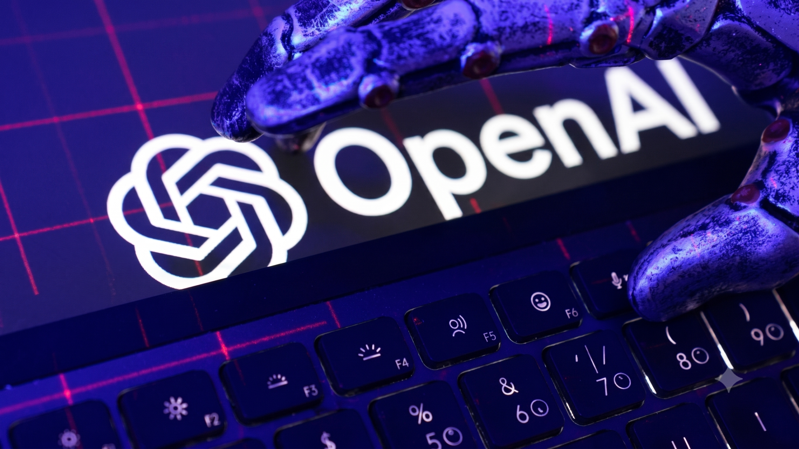 Illustration representing Google and OpenAI competing in AI chatbot development