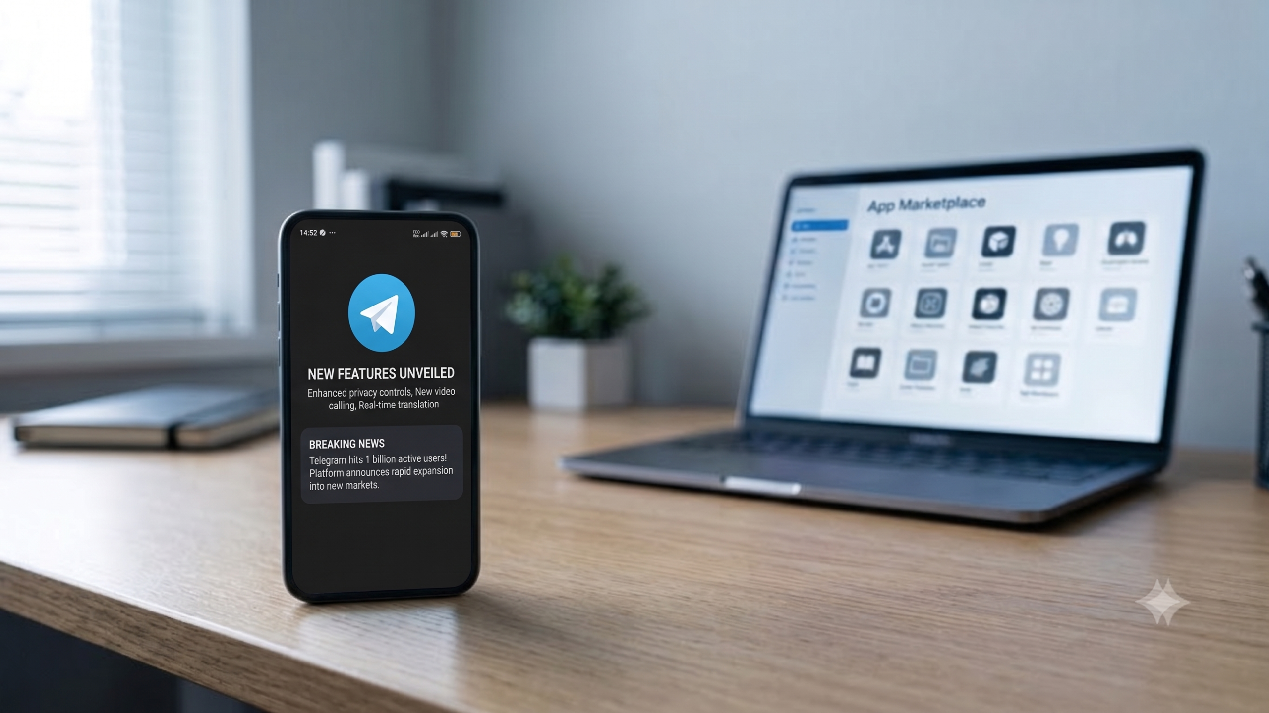 Smartphone screen showing a messaging app icon with an app store interface in the background