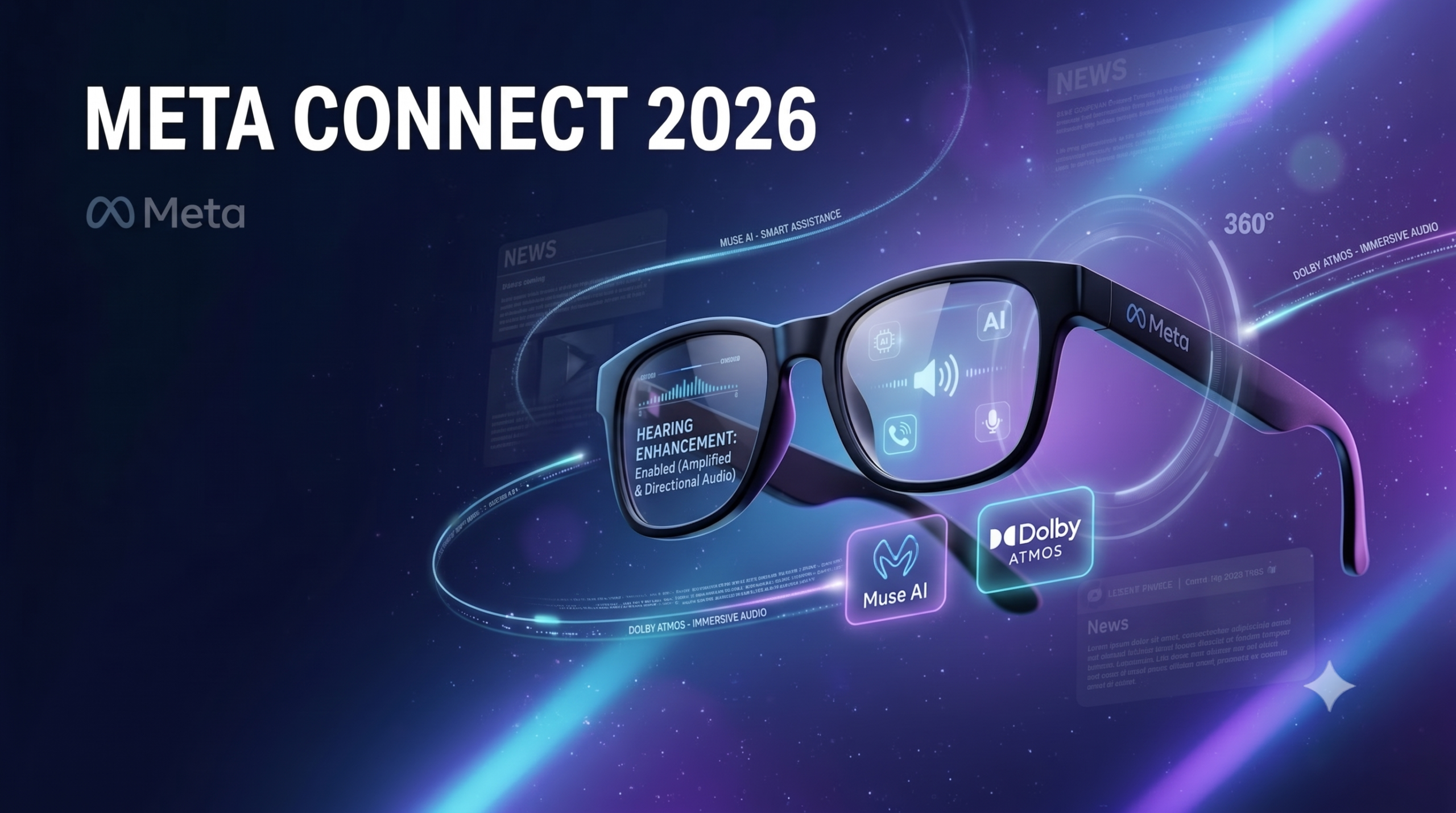 Ray-Ban Meta Gen 3 AI glasses displayed alongside the new Ray-Ban Meta Audio glasses announced at Meta Connect 2026