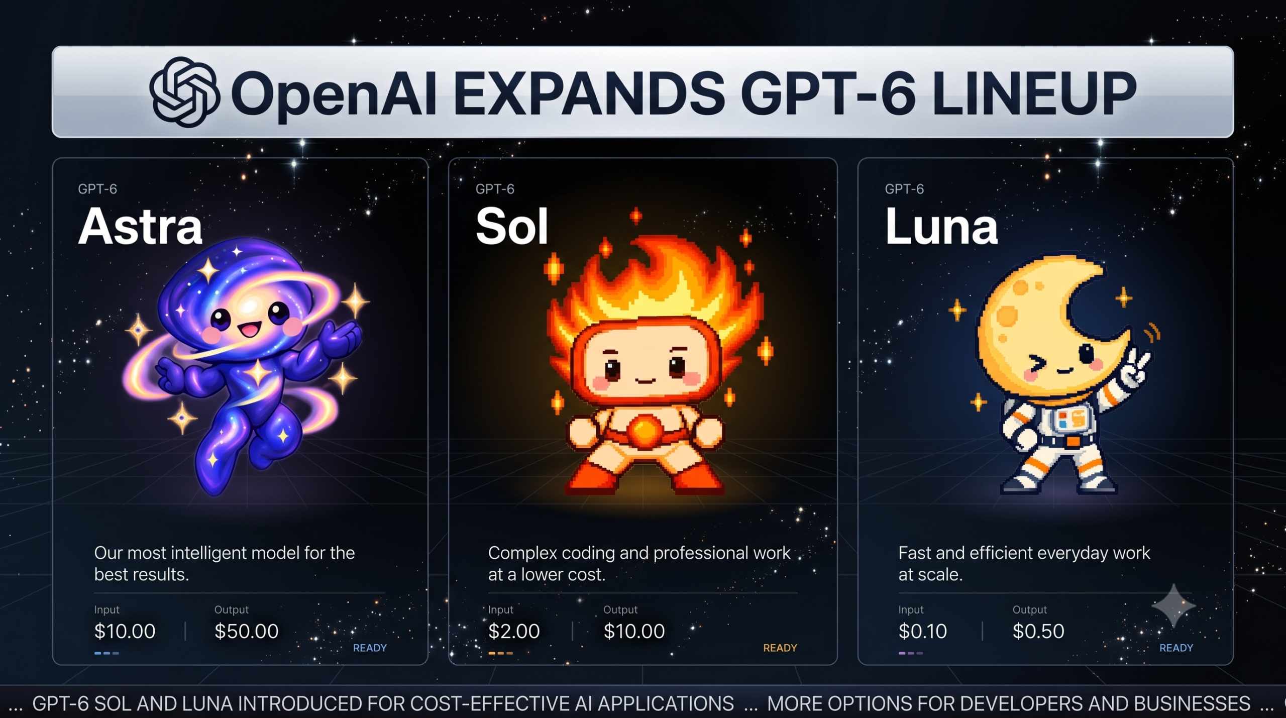 OpenAI logo displayed on a laptop screen representing the launch of GPT-6 Sol and Luna models